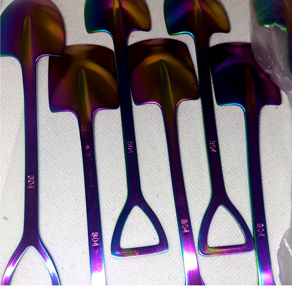 NIB from Portugal 12Pc STAINLESS STEEL Coffee Latte -dessert - FUN Spoons - Picture 3 of 5